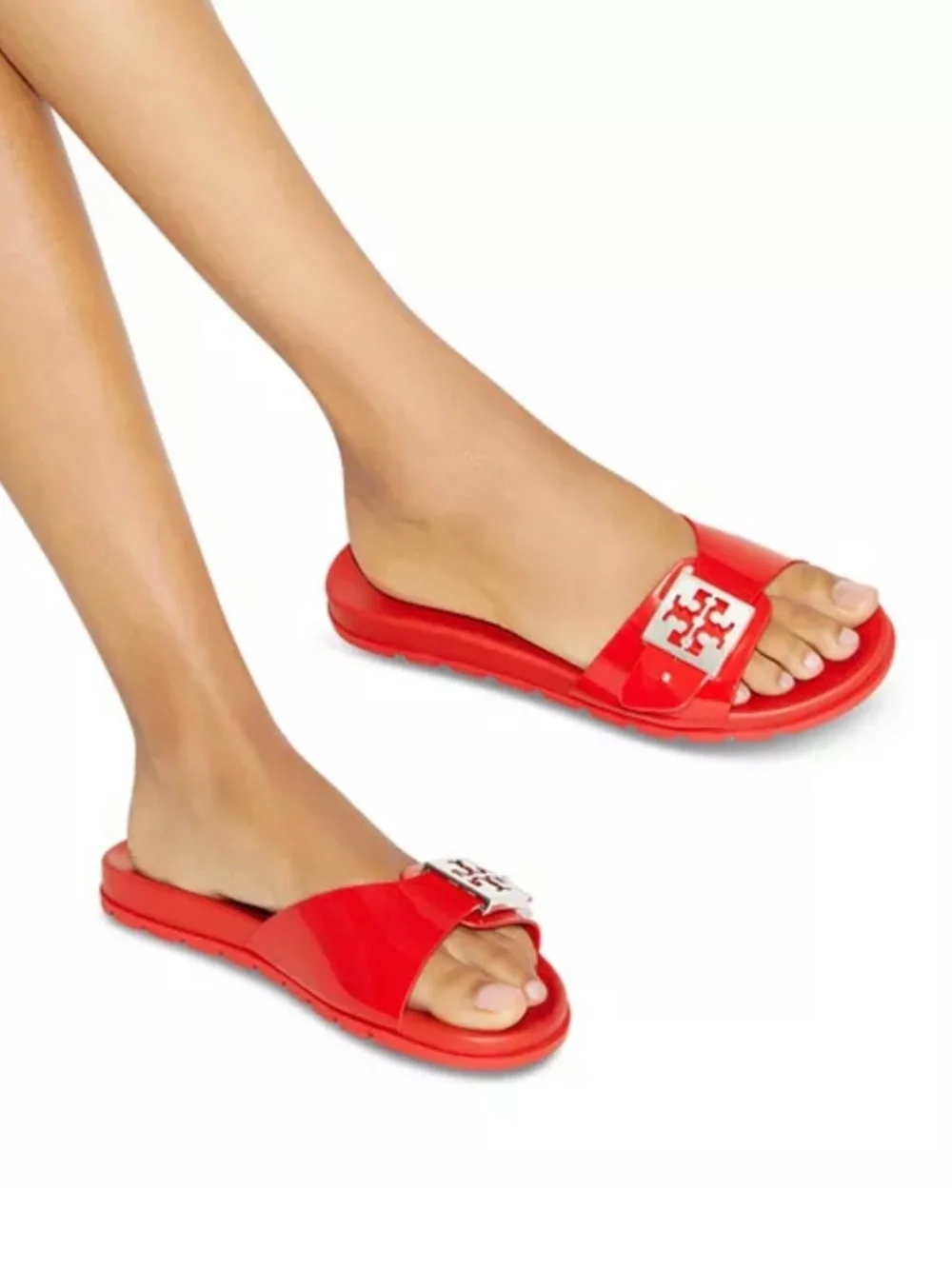 Tory Burch Women's Slip On Buckled Slide Sandals
